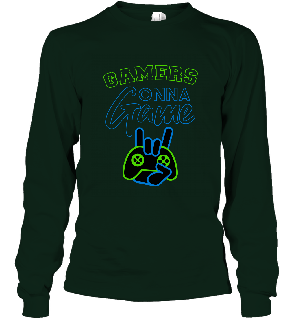 Gamer Gonna Game Gaming Shirt Long Sleeve T-Shirt Forest Green
