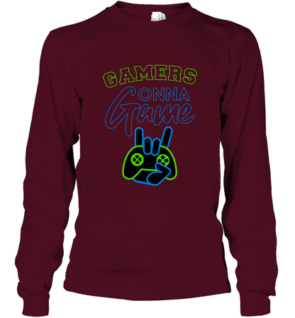 Gamer Gonna Game Gaming Shirt Long Sleeve T-Shirt Maroon