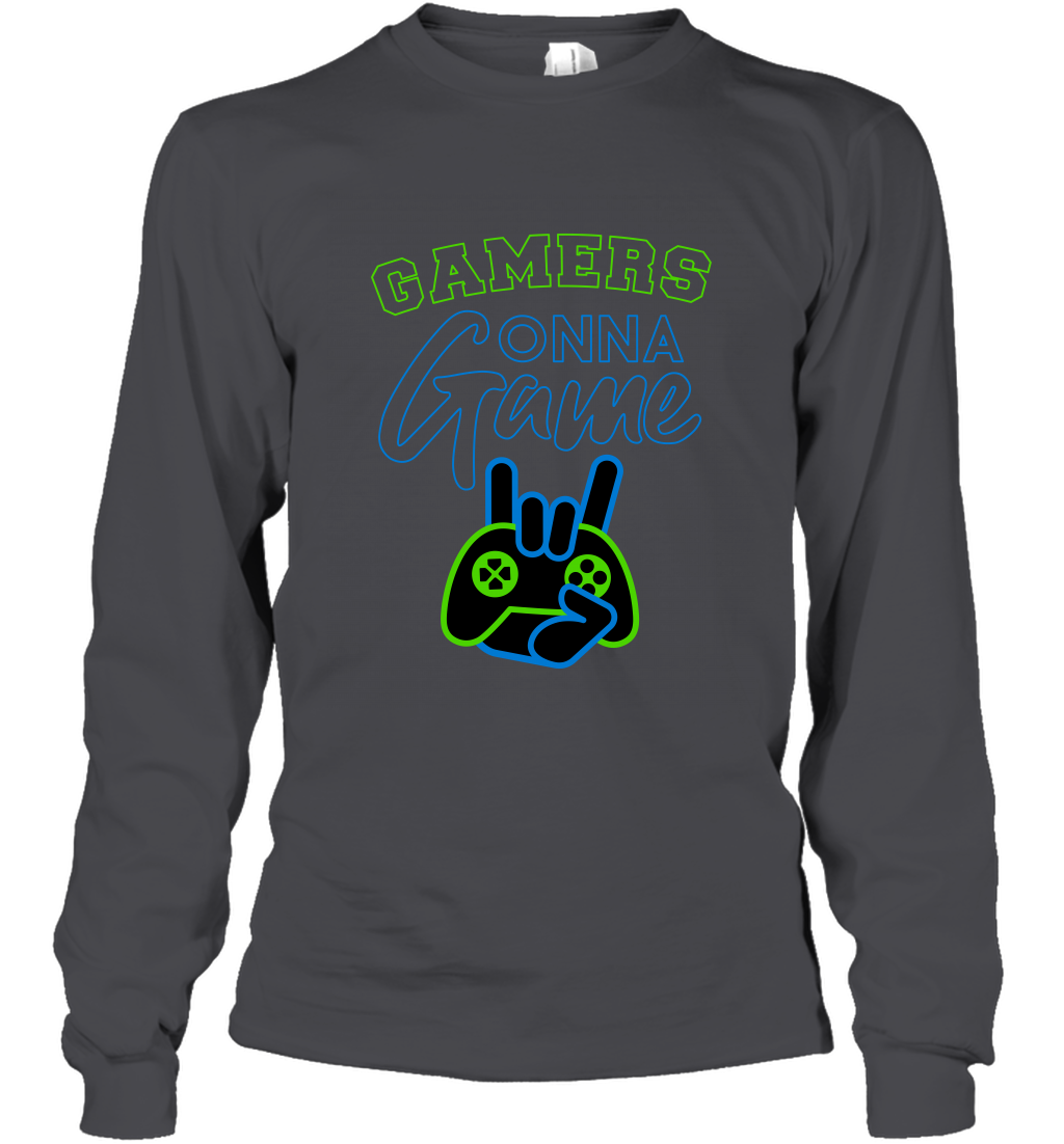 Gamer Gonna Game Gaming Shirt Long Sleeve T-Shirt Dark Heather