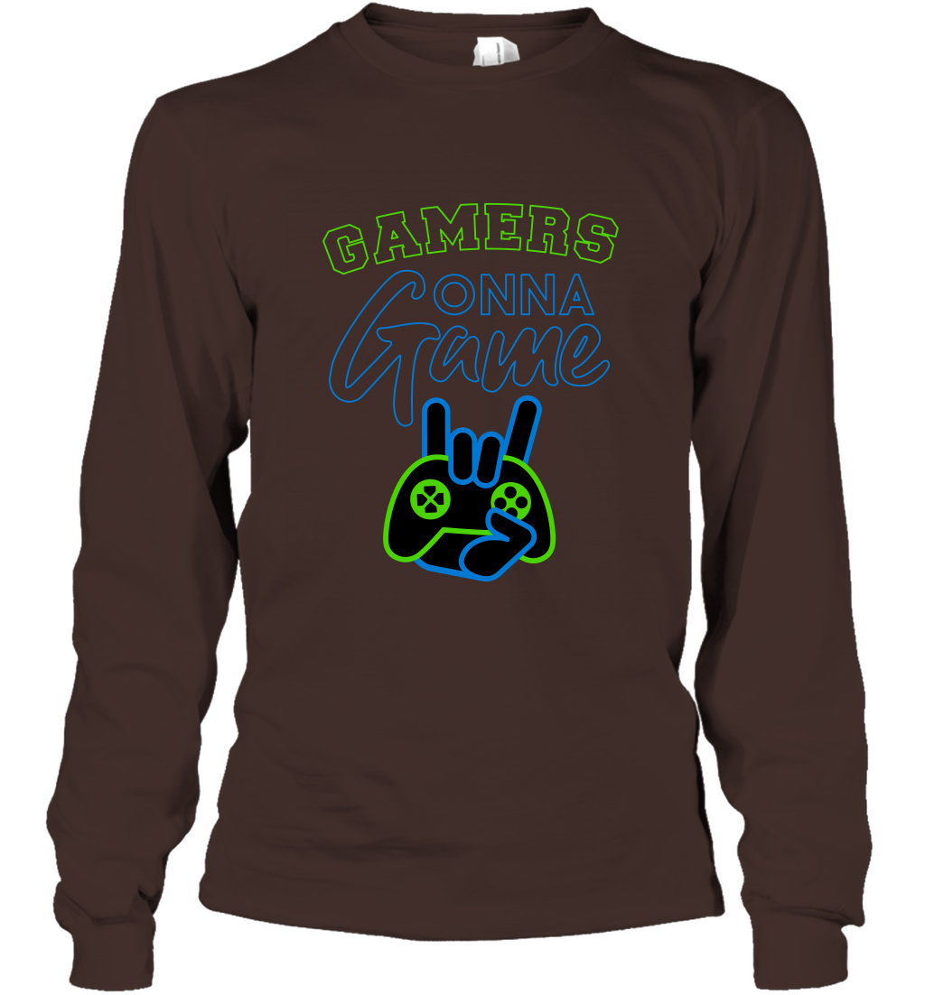 Gamer Gonna Game Gaming Shirt Long Sleeve T-Shirt Dark Chocolate