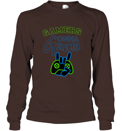 Gamer Gonna Game Gaming Shirt Long Sleeve T-Shirt Dark Chocolate