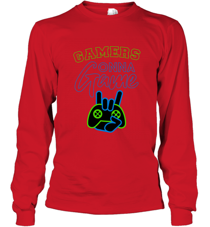Gamer Gonna Game Gaming Shirt Long Sleeve T-Shirt Red