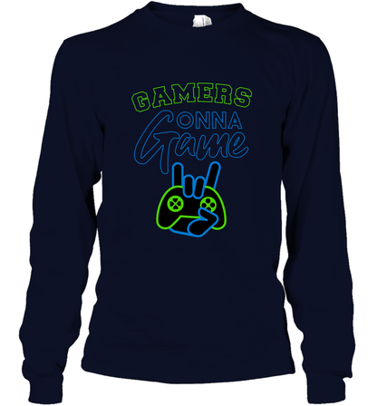 Gamer Gonna Game Gaming Shirt Long Sleeve T-Shirt Navy
