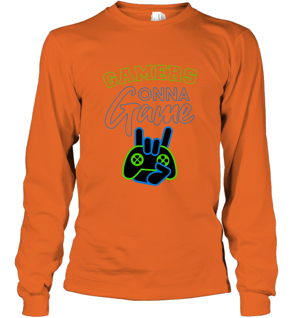 Gamer Gonna Game Gaming Shirt Long Sleeve T-Shirt Orange
