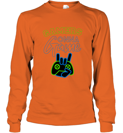 Gamer Gonna Game Gaming Shirt Long Sleeve T-Shirt Orange