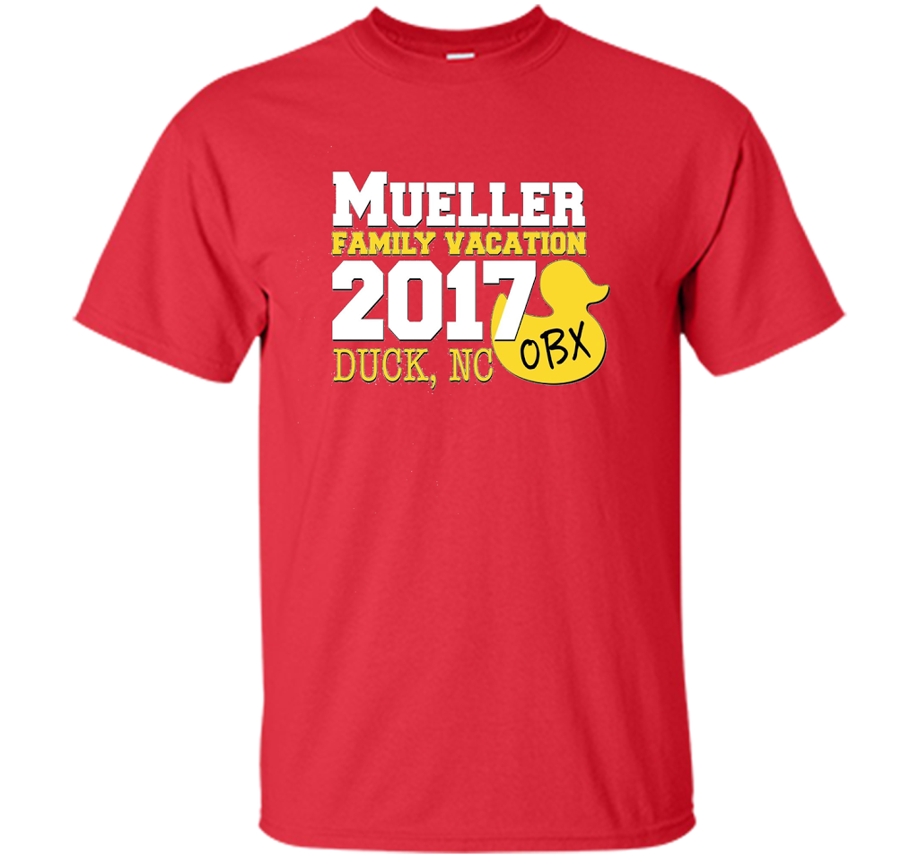 Mueller Family Vacation 2017 Duck, NC cool shirt Red