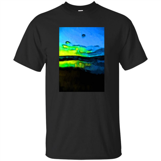 Yellow Dance Of The Tropical Blue Sea And Green Sky T-shirt Black