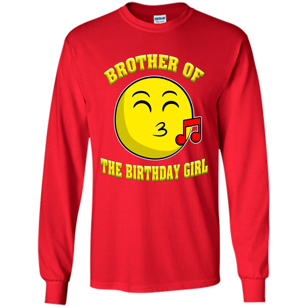 Brother Of The Birthday Girl Emoji T-shirt Red