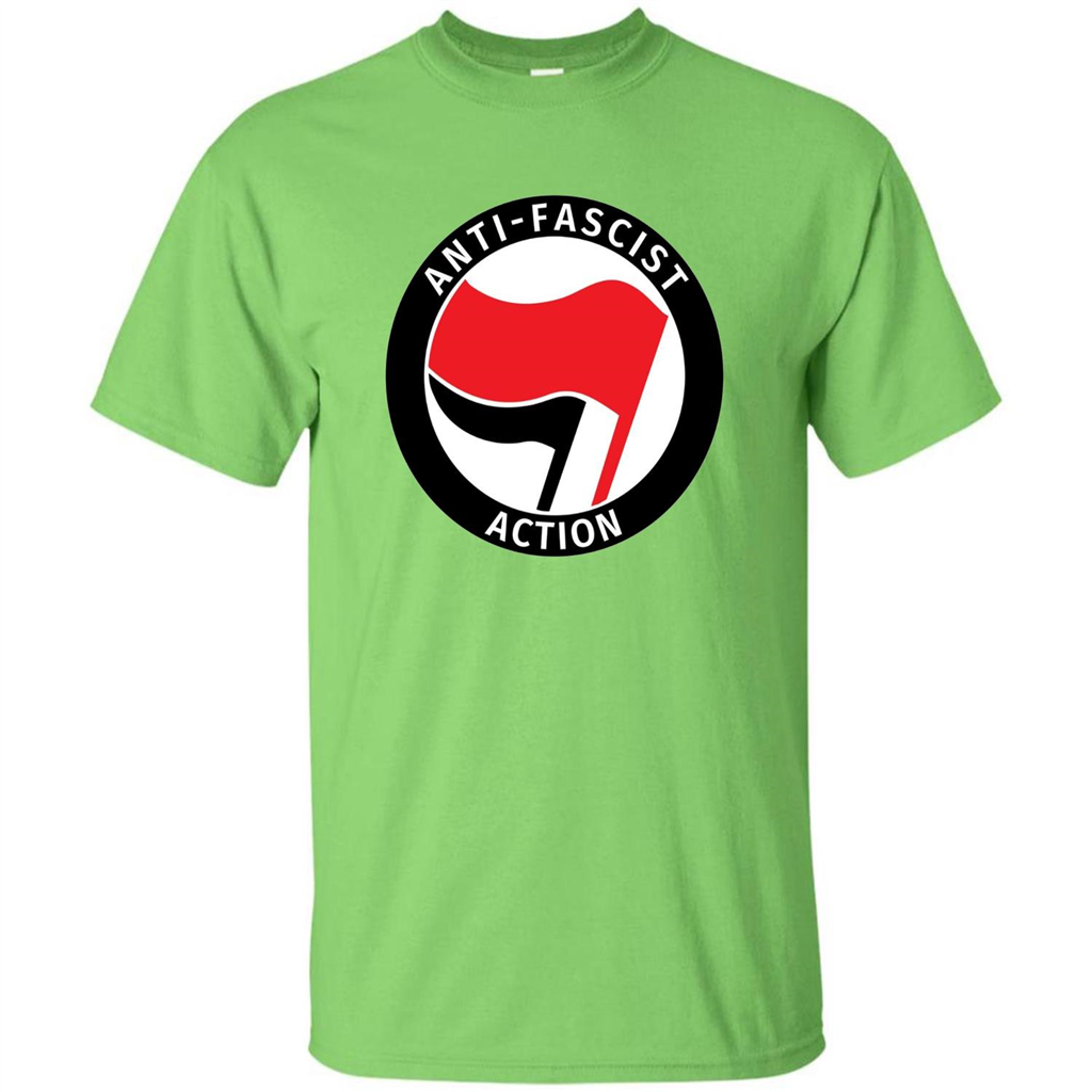 Anti - Fascist Action T-shirt Lime