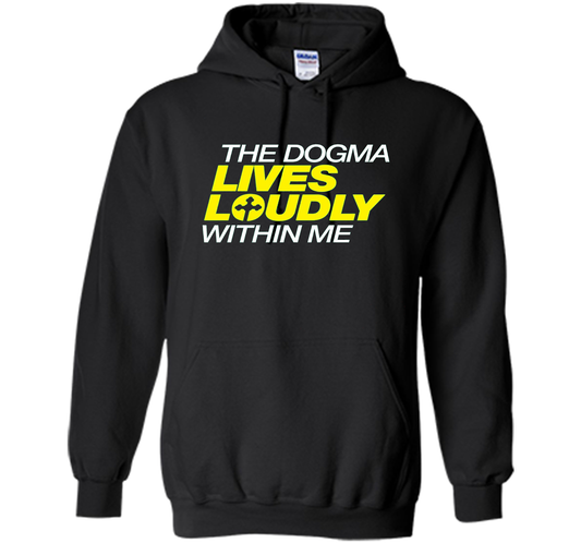 Christian T-shirt Dogma Lives Loudly Within Me Catholic Conservative T-shirt Black S