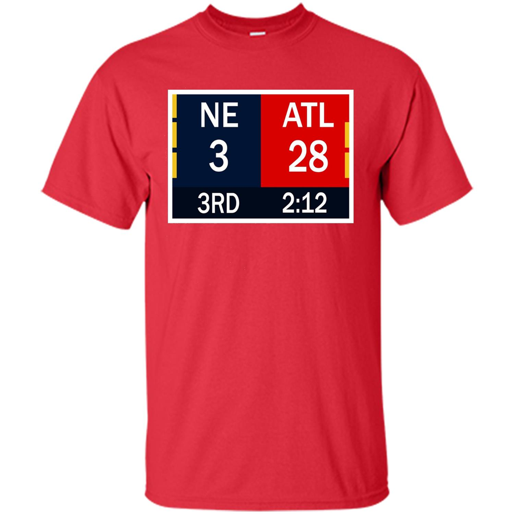 NE 3 ATL 28 Final T-shirt 2 Sides 1 Game Red