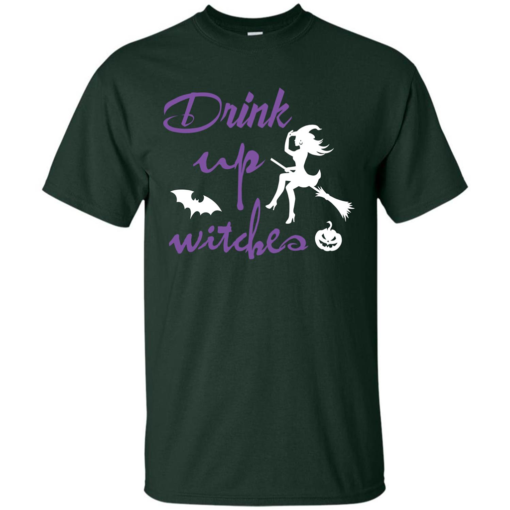 Halloween T-shirt Drink Up Witches T-shirt Forest Green