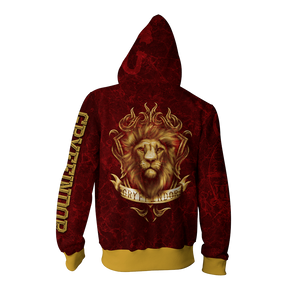 The Brave Gryffindor Harry Potter New Zip Up Hoodie