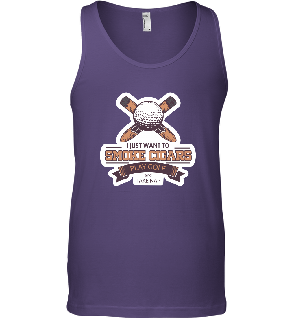 Smoke Cigar Play Golf Take Naps Shirt Tank Top Tank Top Purple