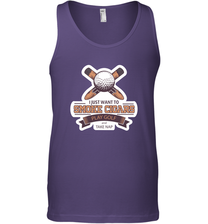 Smoke Cigar Play Golf Take Naps Shirt Tank Top Tank Top Purple