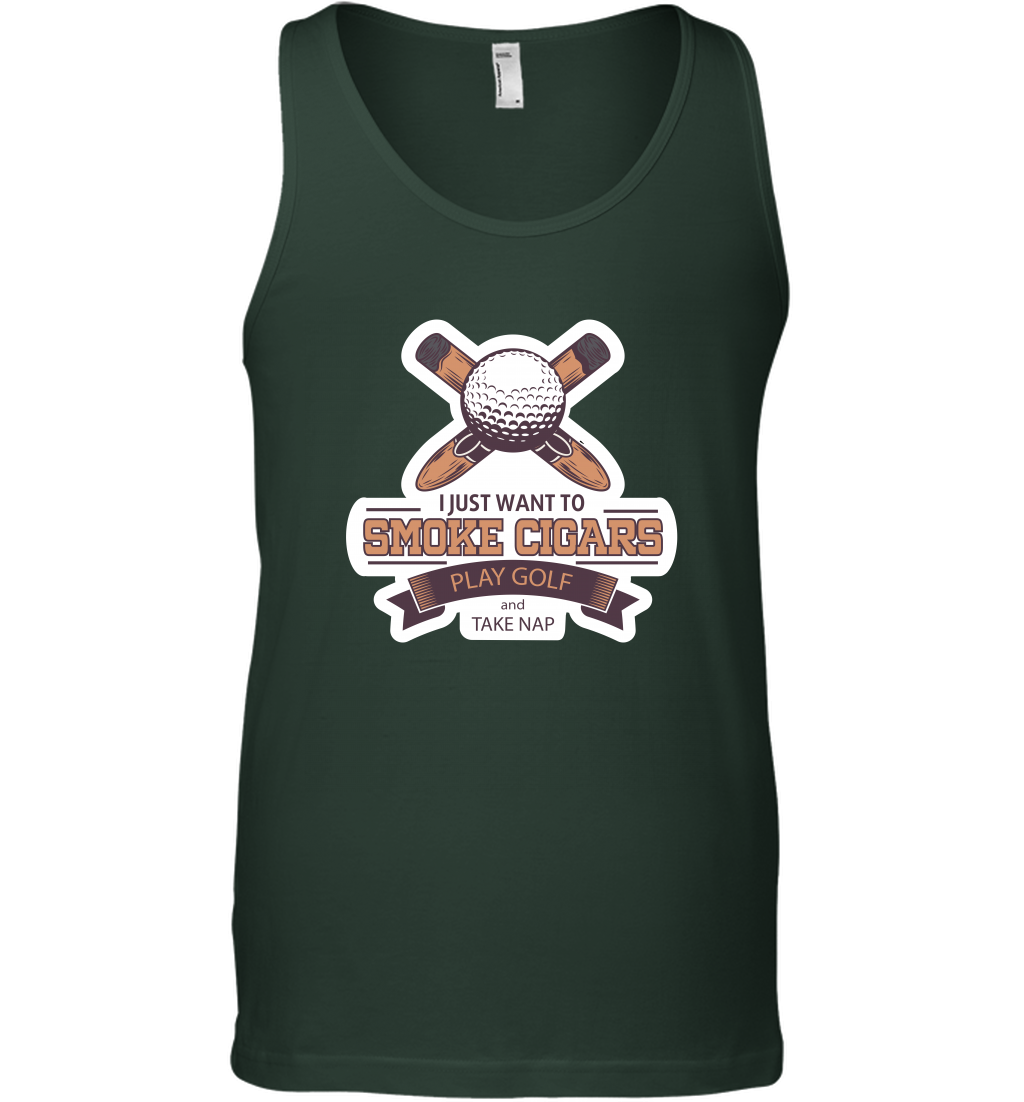 Smoke Cigar Play Golf Take Naps Shirt Tank Top Tank Top Forest Green