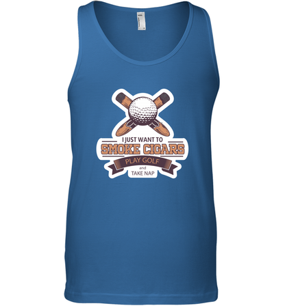 Smoke Cigar Play Golf Take Naps Shirt Tank Top Tank Top Royal
