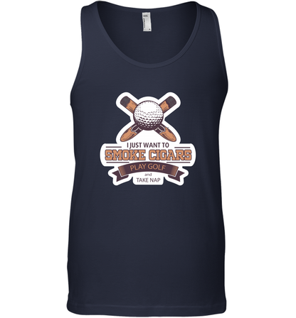 Smoke Cigar Play Golf Take Naps Shirt Tank Top Tank Top Navy