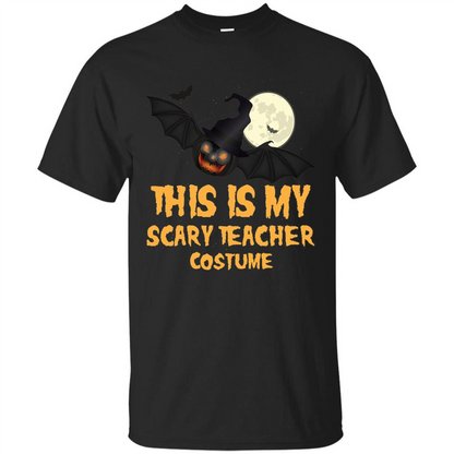 Funny Halloween Teacher T-shirt This is My Scary Teacher Costume Black