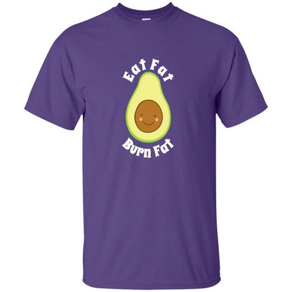 Eat Fat Burn Fat Avocado T-shirt Purple