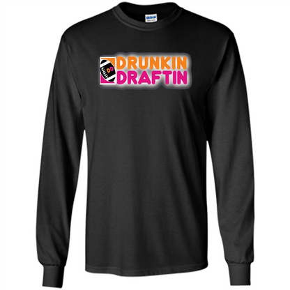 Drunkin' Draftin' T-shirt Funny Fantasy Football Draft T-shirt Black