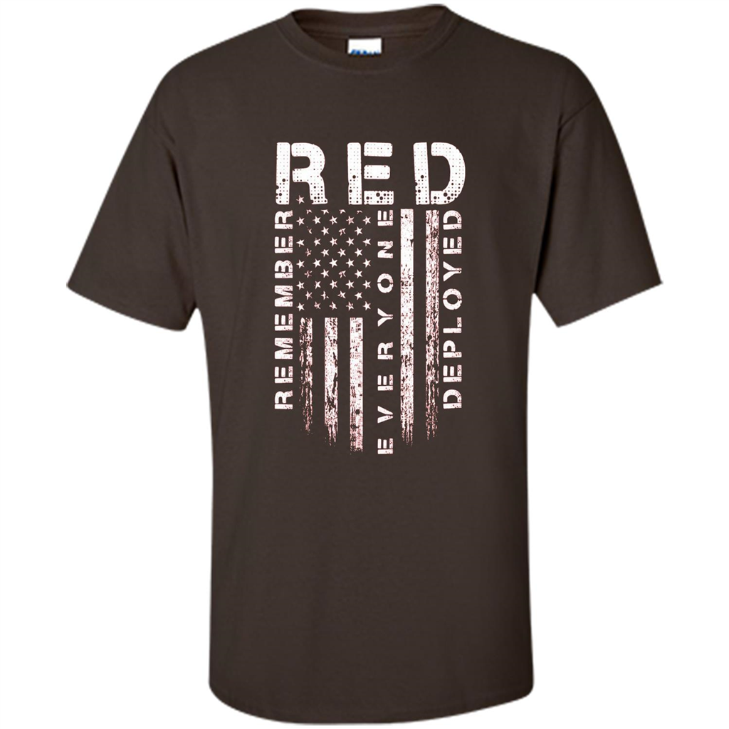 Red Friday - Remember Everyone Veteran Deployed T-shirt Dark Chocolate