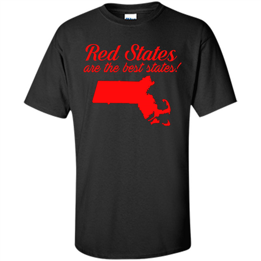 Red Best Massachusetts T-Shirt Black