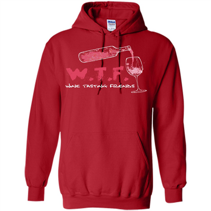 Wine T-shirt W.T.F Wine Tasting Friends T-shirt Red