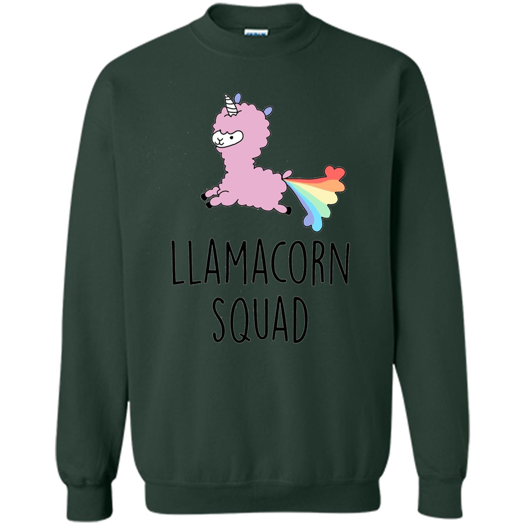 Llamacorn Squad Funny Llama Unicorn T-Shirt Forest Green