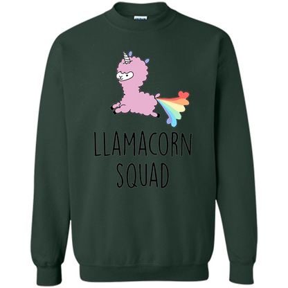 Llamacorn Squad Funny Llama Unicorn T-Shirt Forest Green