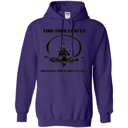 Find Your Center And Burst Forth Thru Its Chest T-shirt Purple