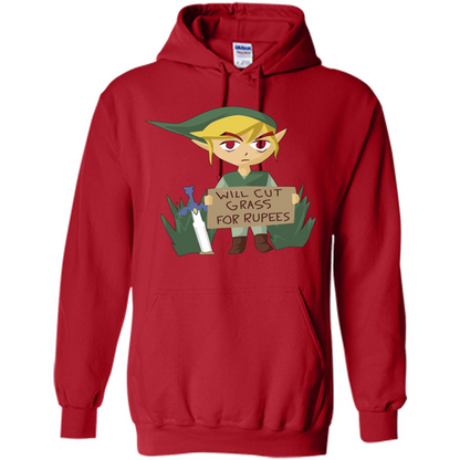 Video Games T-shirt Will Cut Grass For Rupees T-shirt Red