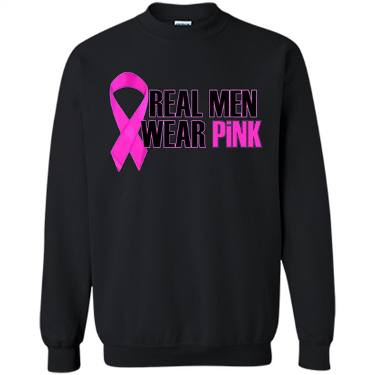 Breast Cancer Awareness T-shirt Real Men Wear Pink Black