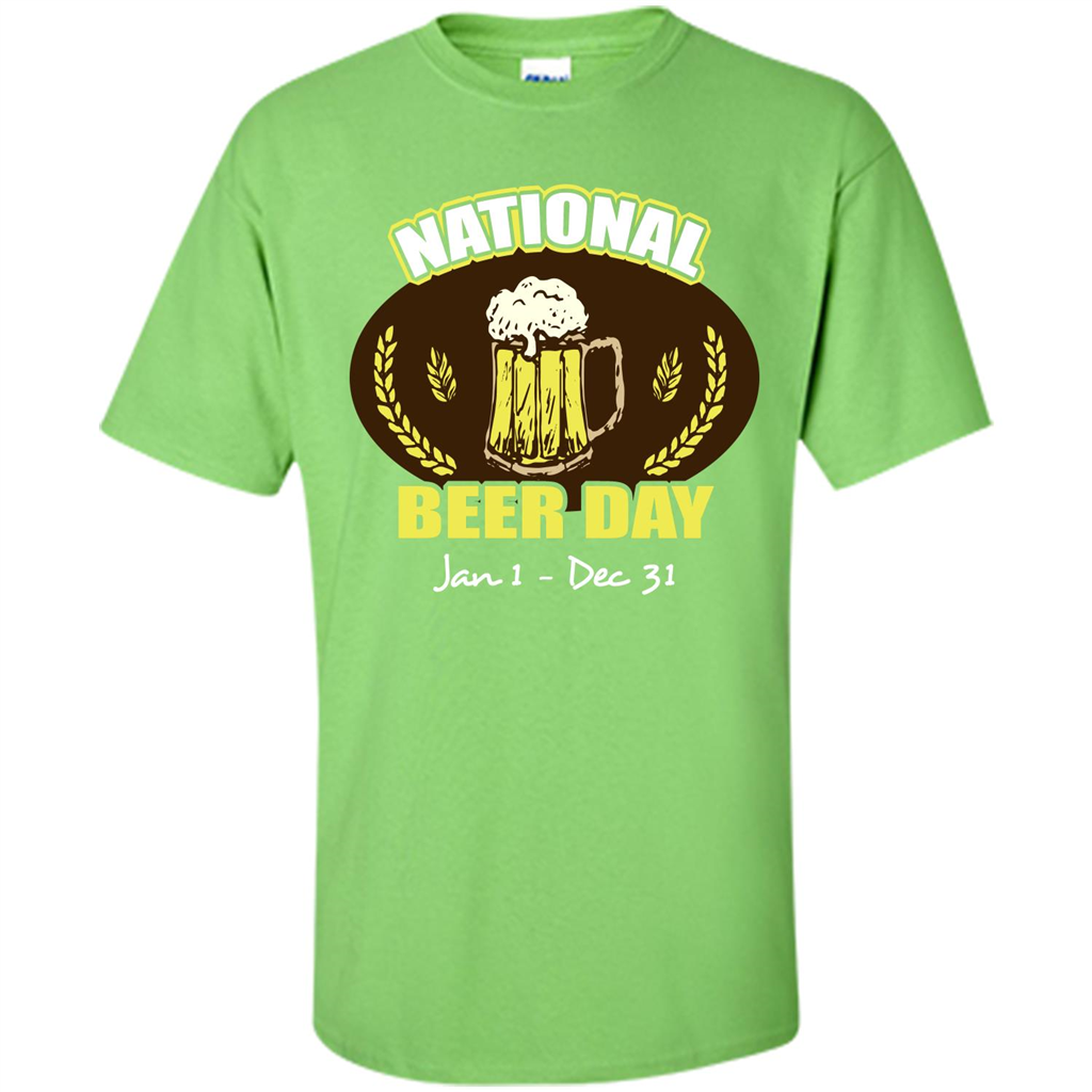 Beer T-shirt National Beer Day Jan1-Dec 31 Lime