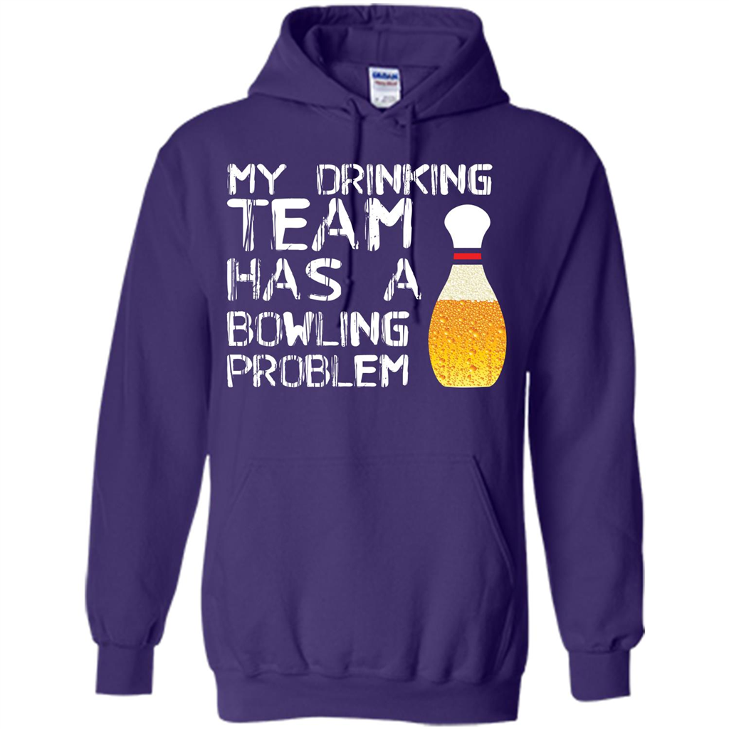 Beer T-shirt My Drinking Team Has A Bowling Problem T-shirt Purple