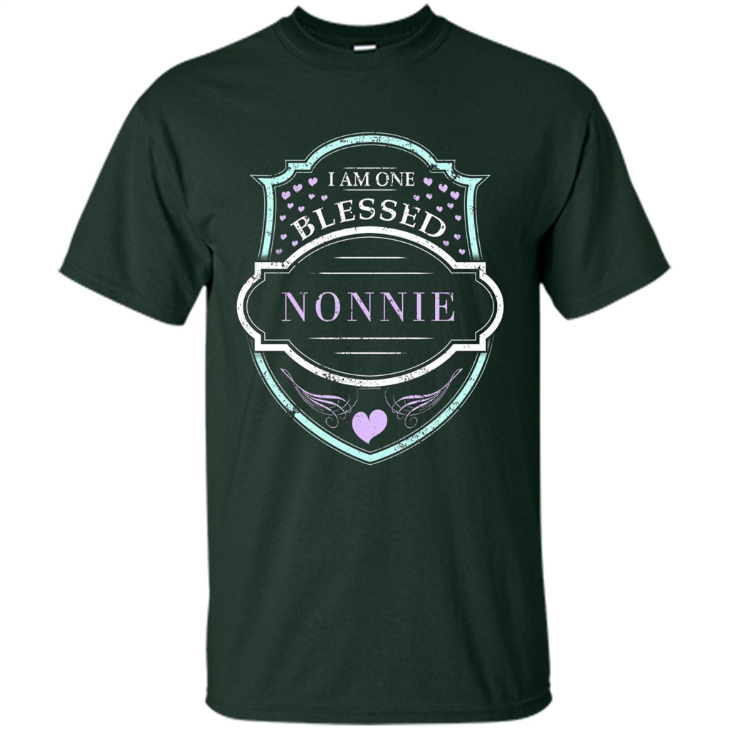 Grandma T-shirt I Am One Blessed Nonnie Forest Green