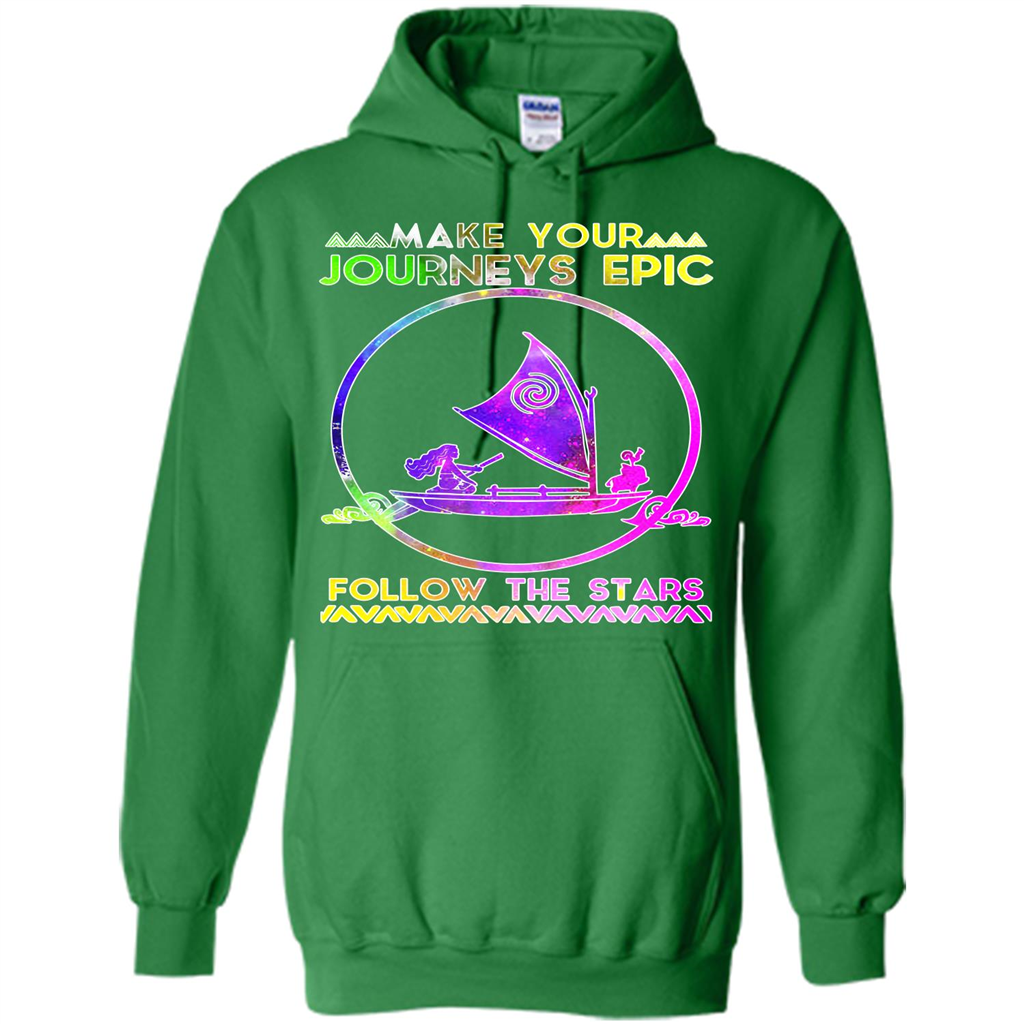 Movie T-shirt Make Your Journeys Epic Follow The Stars Irish Green