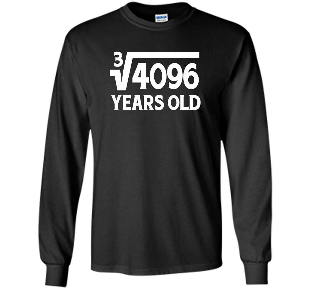 Funny Math Geek 16th Birthday Cube Root T-Shirt 16 Year Old shirt Black