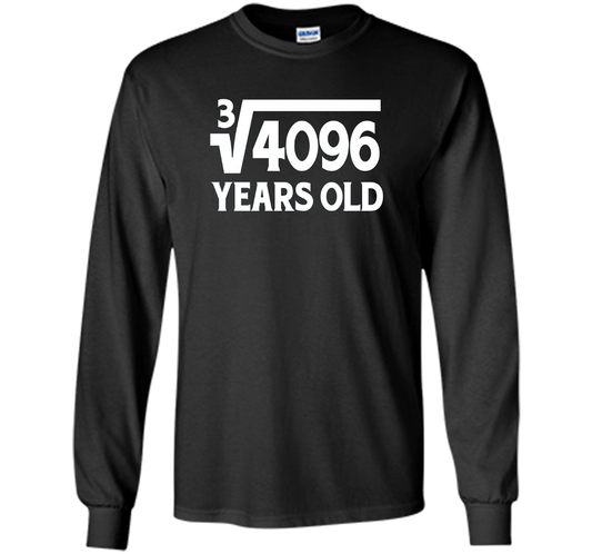 Funny Math Geek 16th Birthday Cube Root T-Shirt 16 Year Old shirt Black