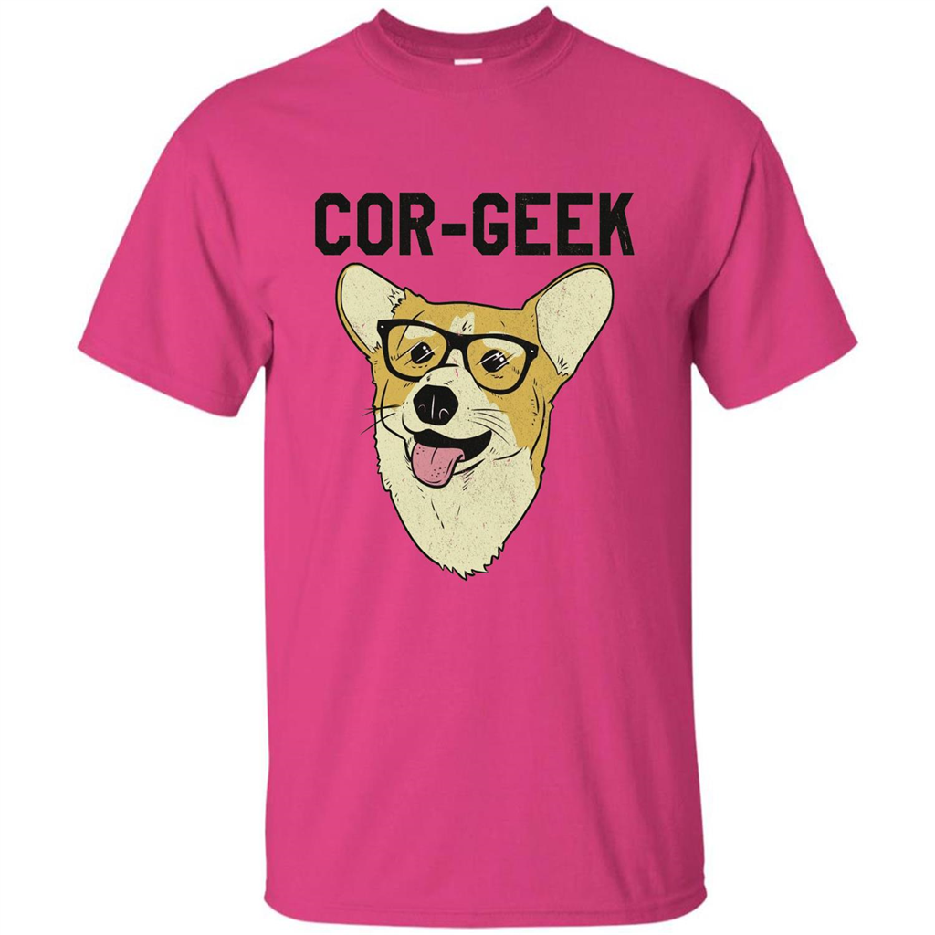 Cor-Geek Funny Corgi Nerd T-shirt Heliconia
