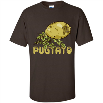 Pug Love Pug And Potato T-shirt Dark Chocolate