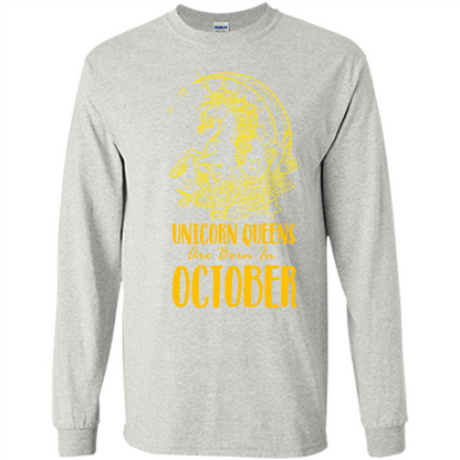 October Unicorn T-shirt Unicorn Queens Are Born In October Ash