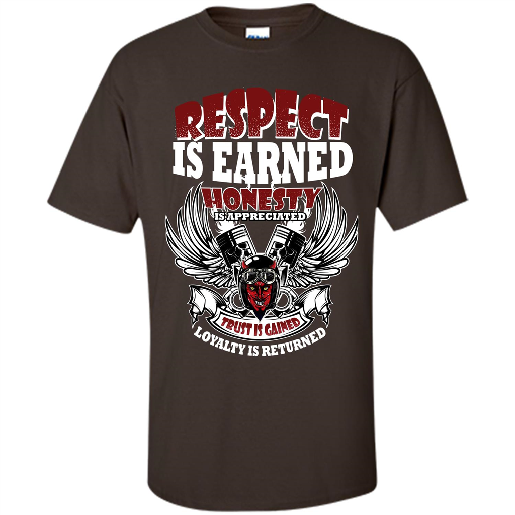 Motor T-shirt Trust Is Gained Loyalty Is Returned Dark Chocolate