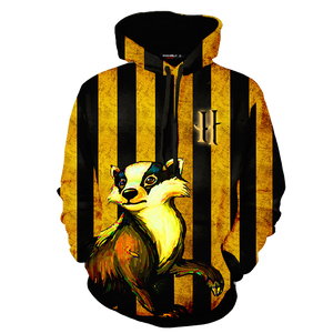 Striped Hufflepuff Harry Potter 3D Hoodie