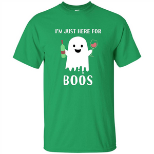 I'm Just Here For Boos T-shirt Funny Halloween Wine for Adults