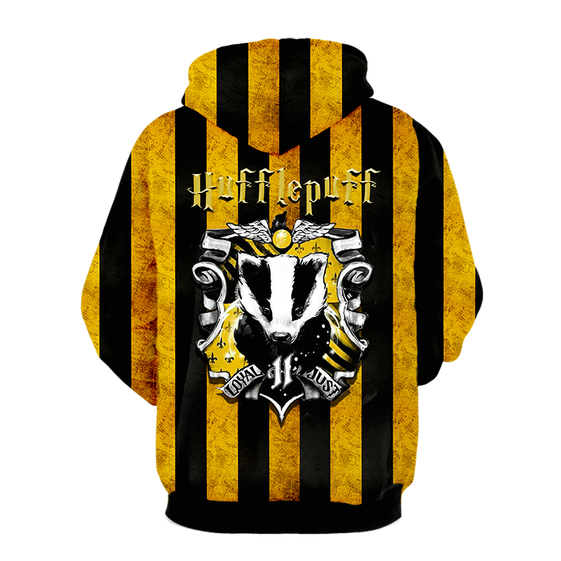 Striped Hufflepuff Harry Potter 3D Hoodie