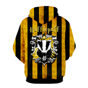 Striped Hufflepuff Harry Potter 3D Hoodie