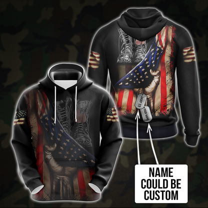 US Veteran T-shirt Zip Hoodie Pullover Hoodie 1 Hoodie