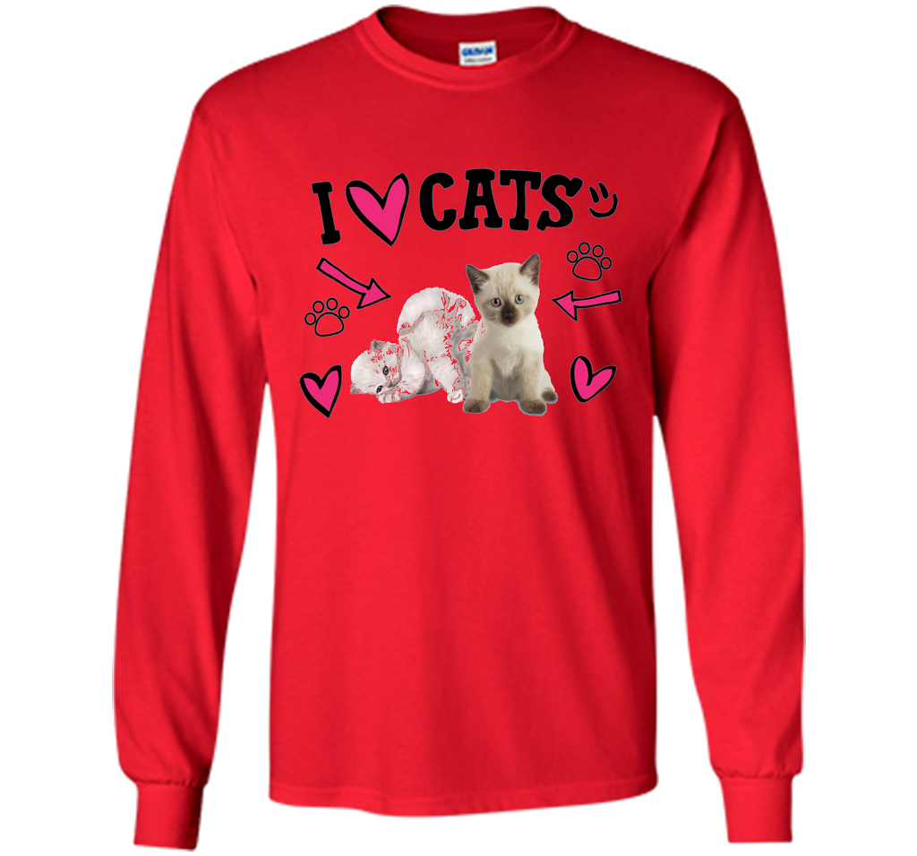 I Love Cats Cute Shirt shirt Red