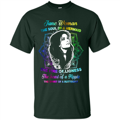 June Woman T-shirt The Heart Of A Hippie Forest Green